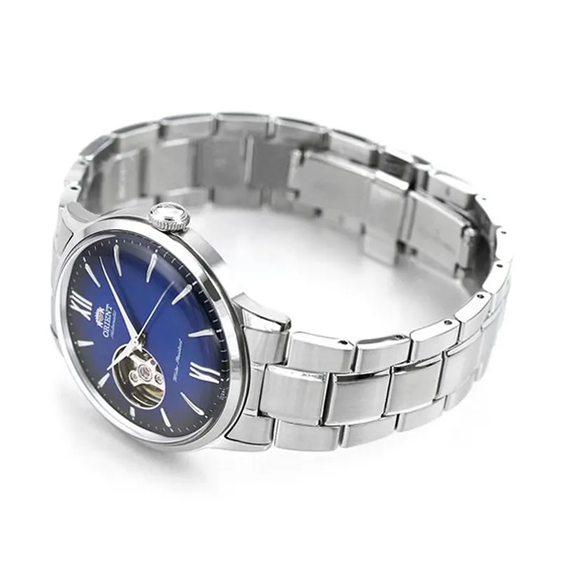 Orient Bambino Open Heart Blue Dial Watch For Men's- RA-AG0028L